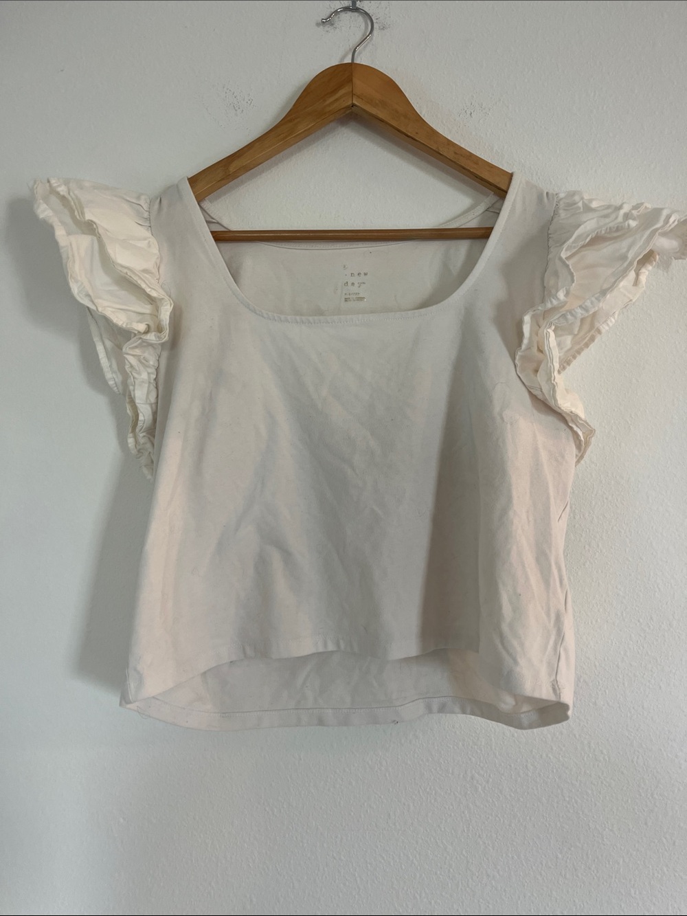 A New Day White Ruffle Sleeve Top